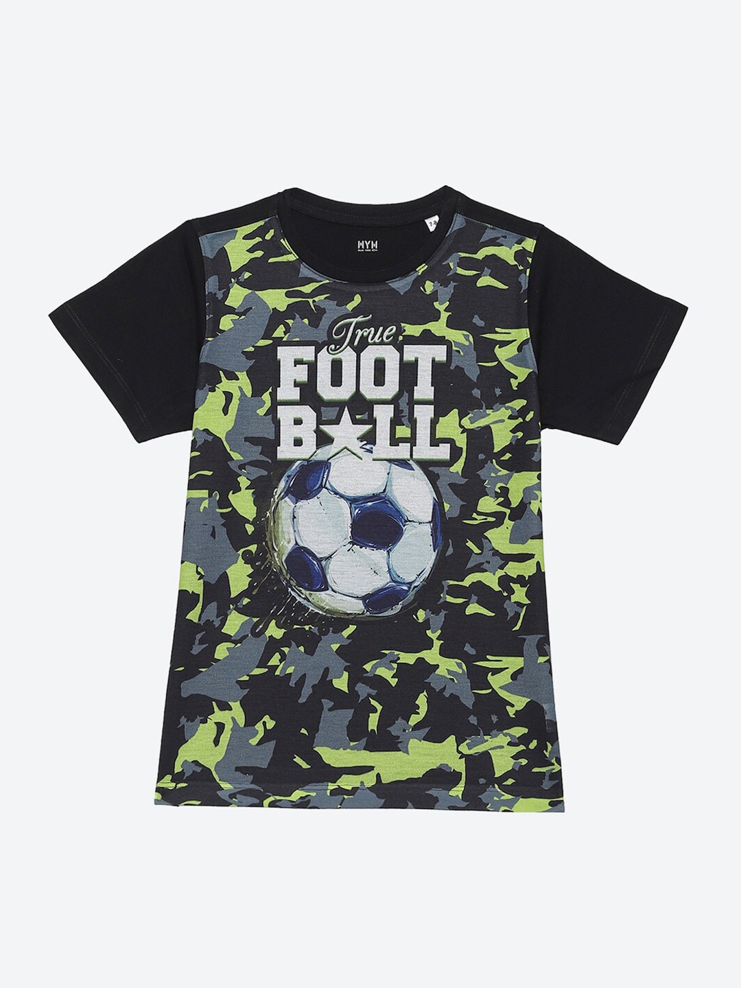 

Wear Your Mind Boys Graphic Printed Round Neck T-shirt, Black