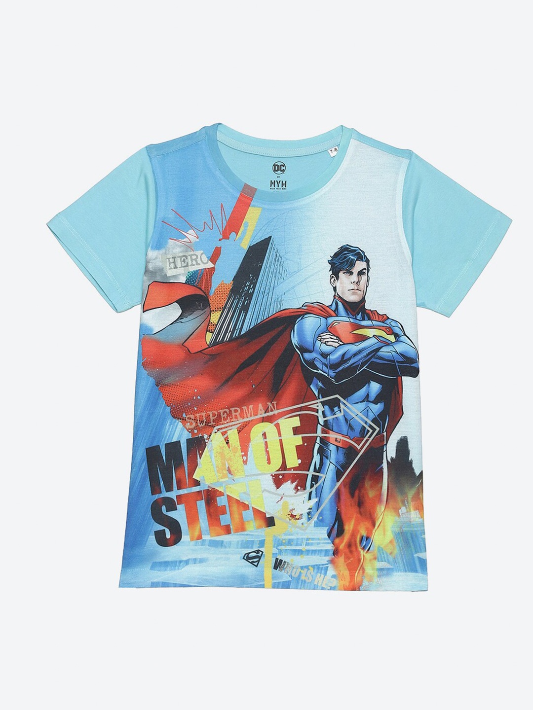 

Wear Your Mind Boys Superman Printed Round Neck Casual T-shirt, Blue