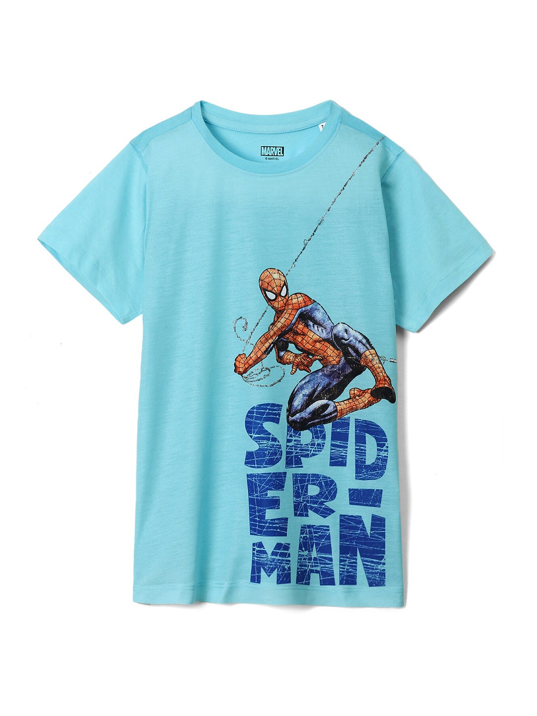 

Wear Your Mind Boys Spider-Man Printed Cotton T-shirt, Blue