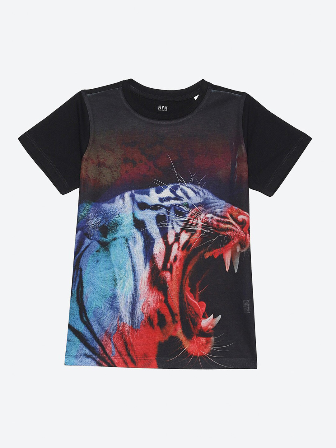 

Wear Your Mind Boys Graphic Printed Round Neck Cotton T-shirt, Black