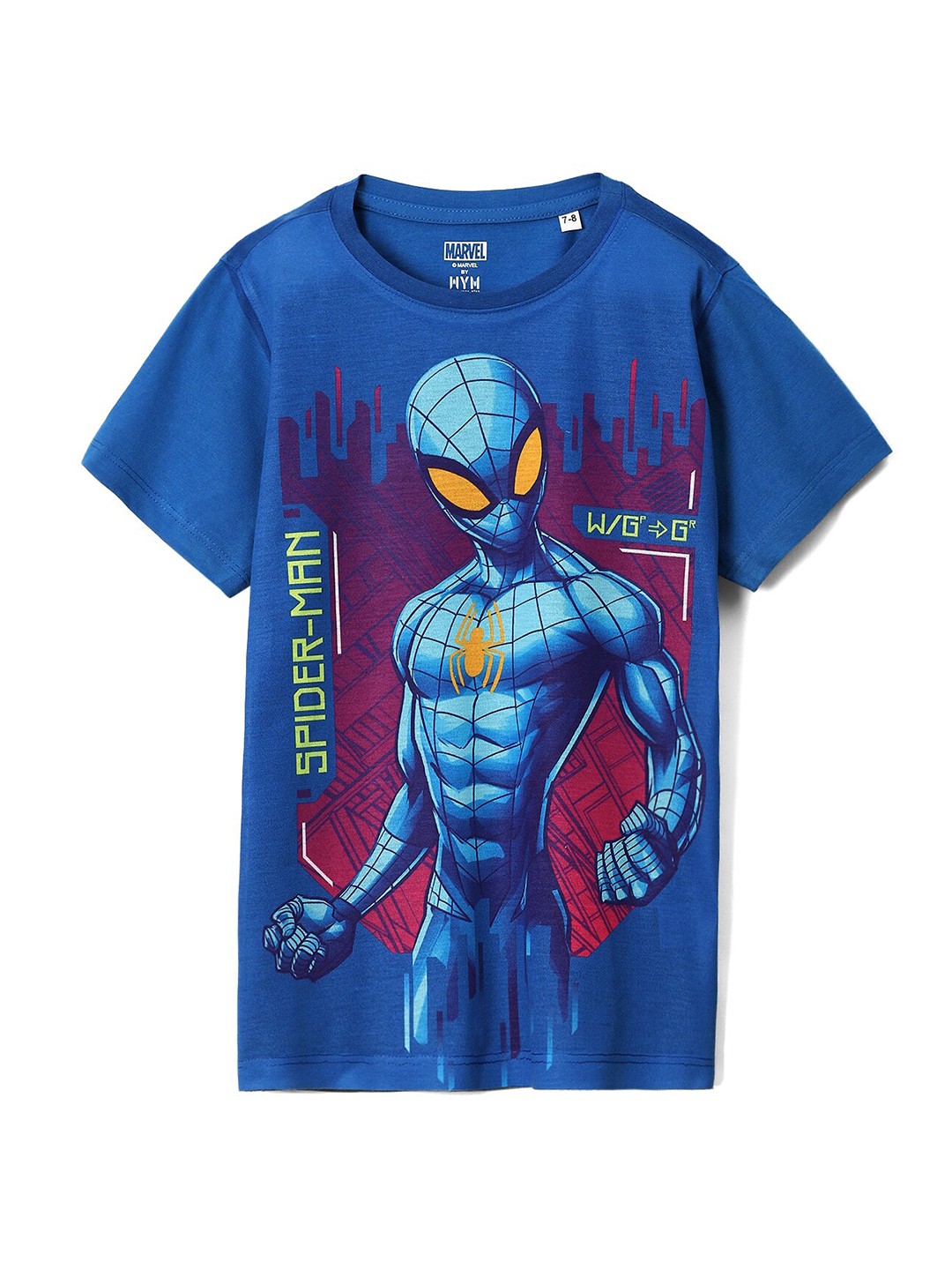 

Wear Your Mind Boys Spider-Man Printed Cotton T-shirt, Blue