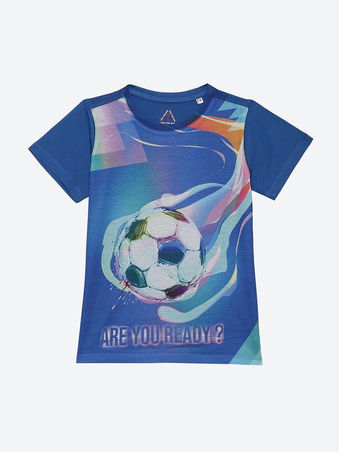 

Wear Your Mind Boys Graphic Printed Round Neck Casual T-shirt, Blue