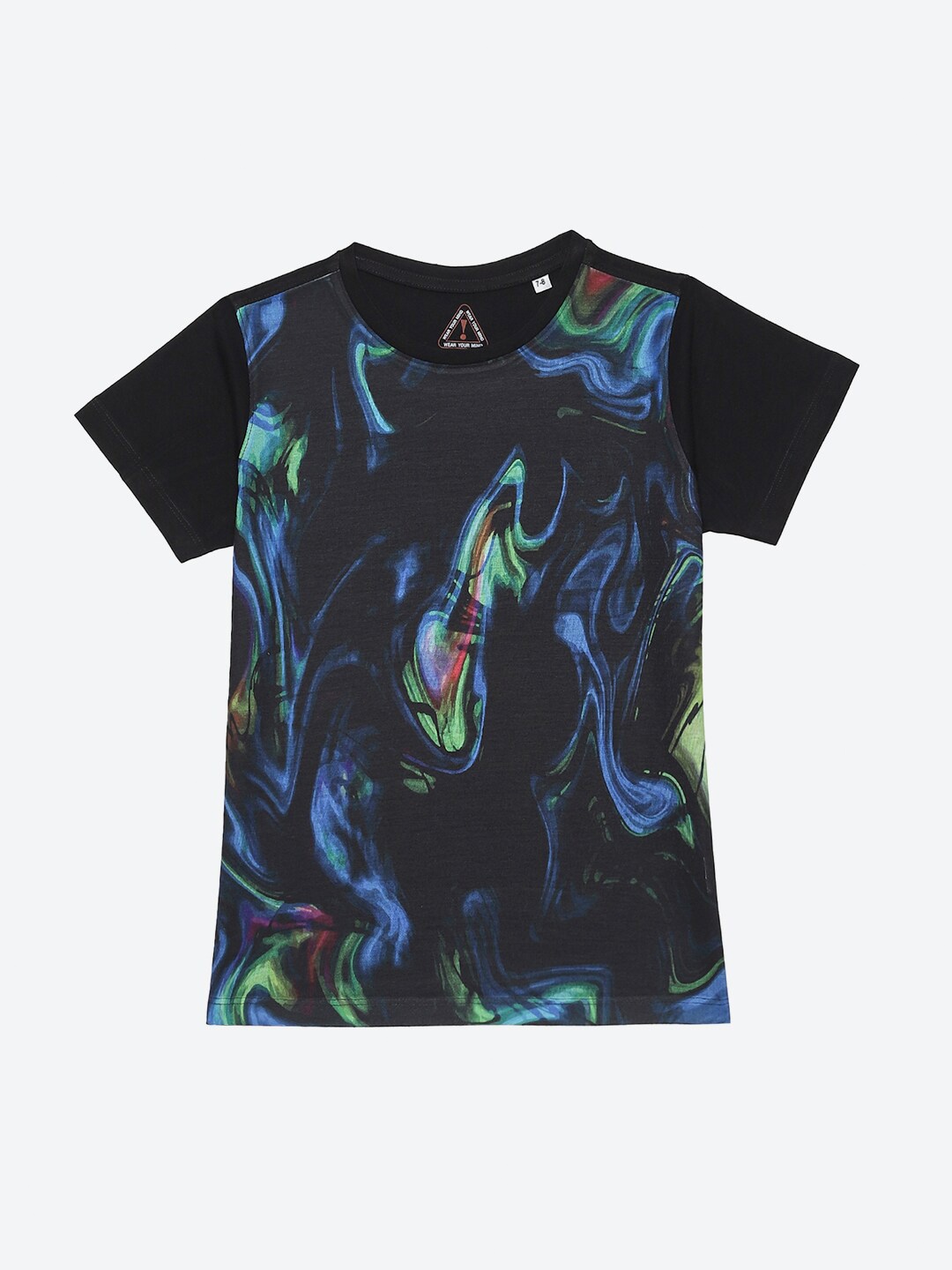 

Wear Your Mind Boys Round Neck Printed Cotton T-shirt, Black