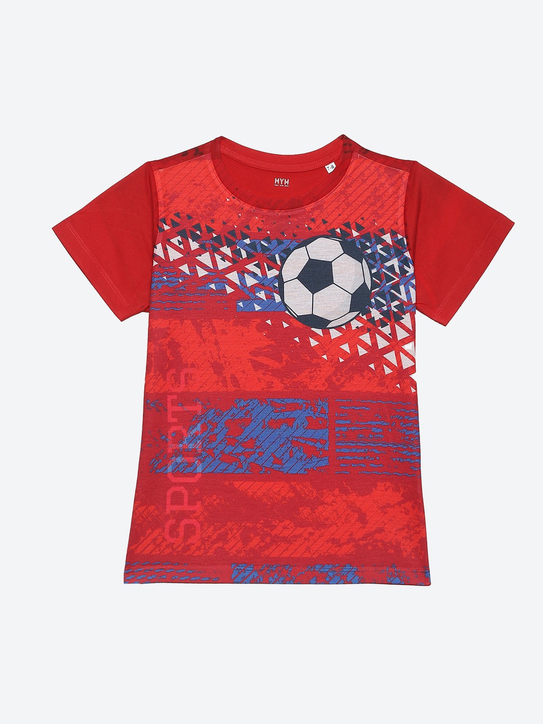 

Wear Your Mind Boys Graphic Printed Cotton T-shirt, Red