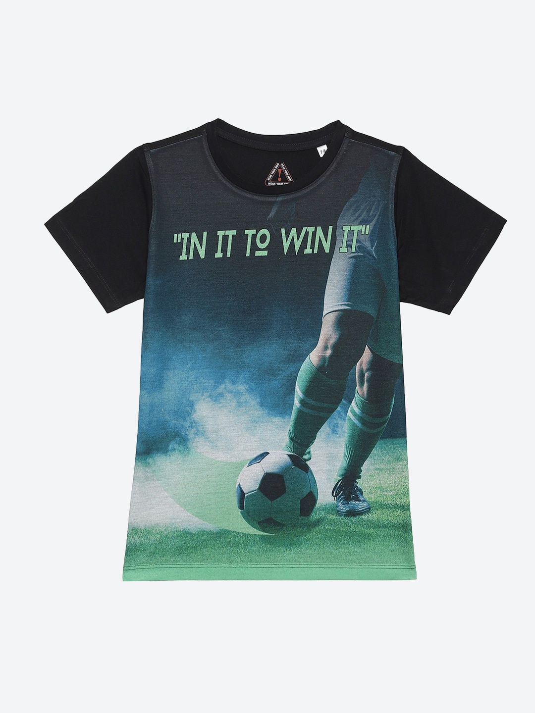 

Wear Your Mind Boys Printed Cotton T-shirt, Black