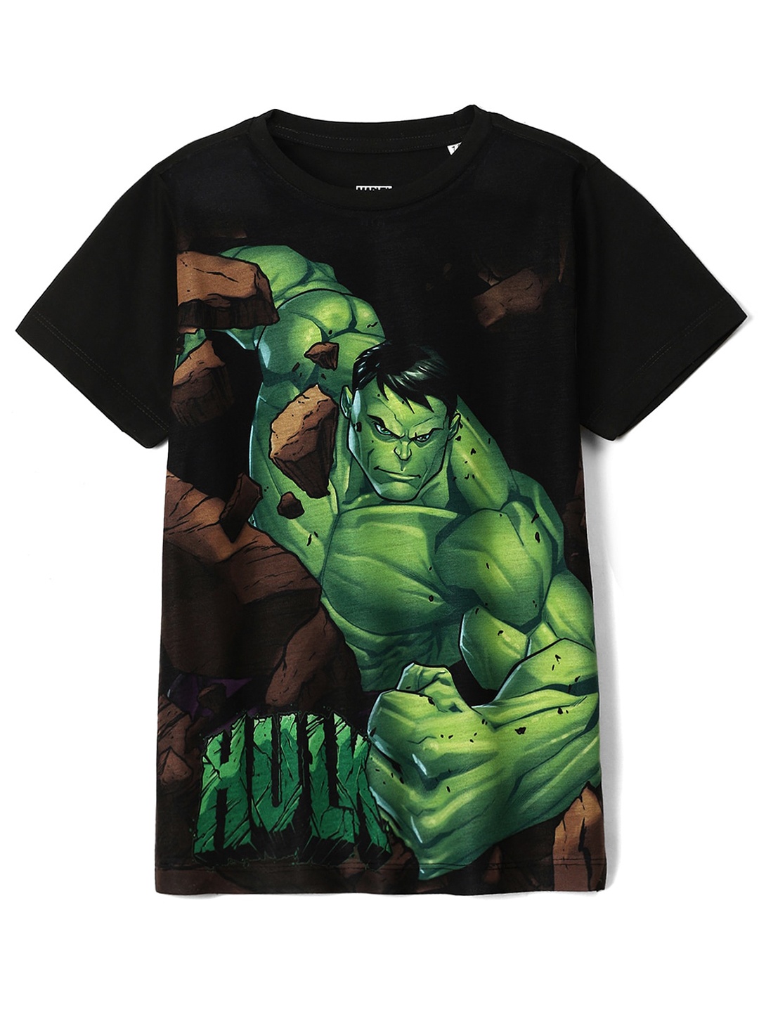 

Wear Your Mind Boys Hulk Printed Round Neck T-shirt, Black