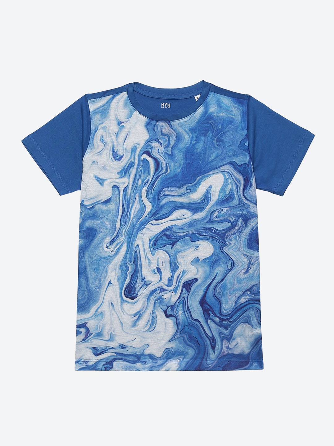 

Wear Your Mind Boys Abstract Printed Round Neck T-shirt, Blue