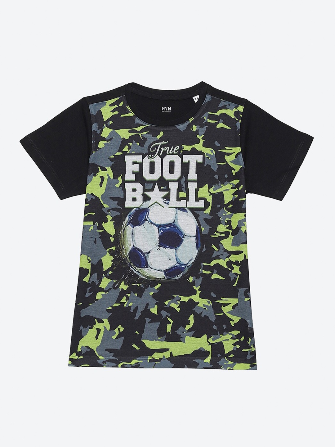 

Wear Your Mind Boys Graphic Printed Round Neck T-shirt, Black