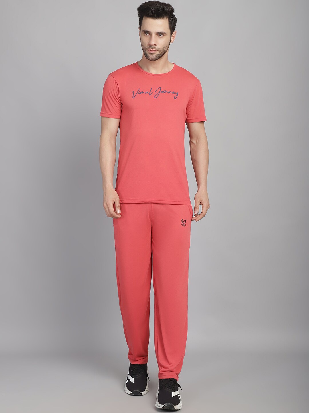 

MACK JONNEY Printed T-Shirt With Trouser, Pink