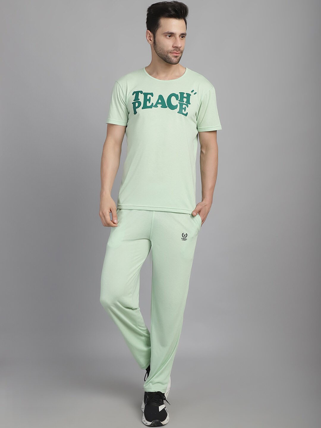 

MACK JONNEY Printed Round Neck Tracksuit, Green