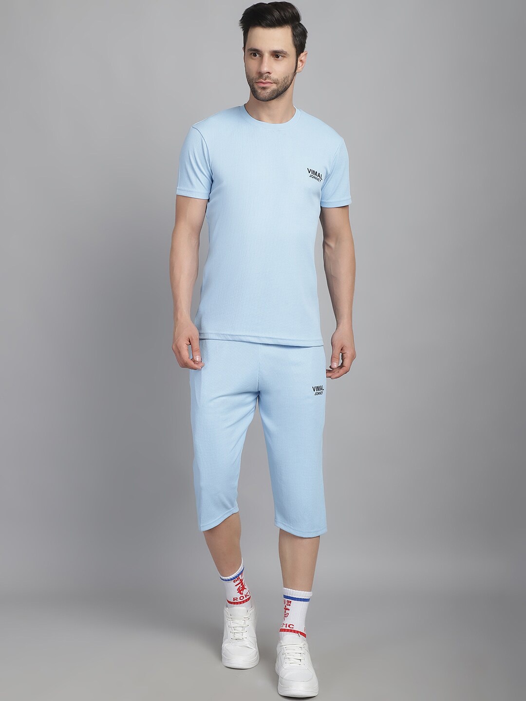 

MACK JONNEY Round Neck T-Shirt & Capri Tracksuits, Blue