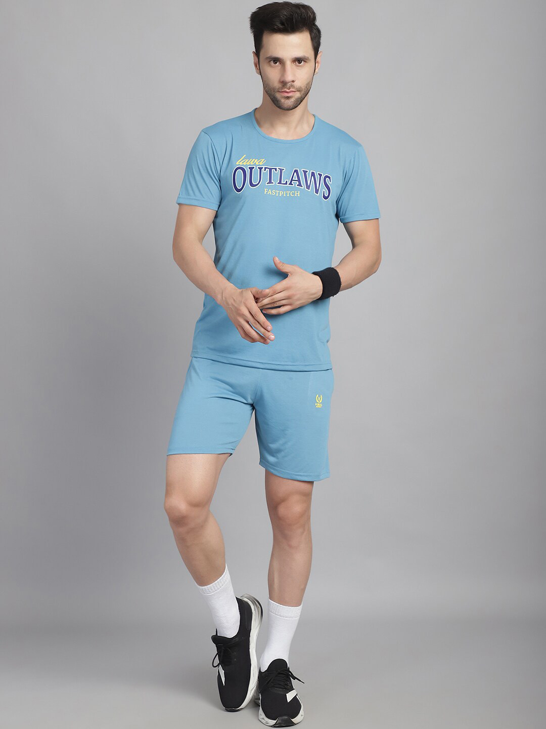 

MACK JONNEY Typography Printed Sports Co-Ords Set, Blue