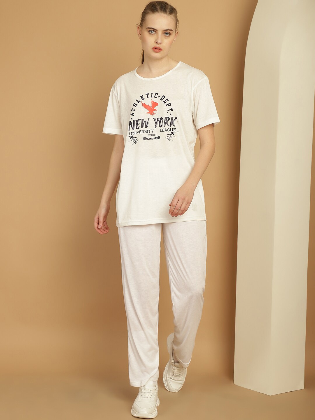 

MACK JONNEY Typography Printed Sports Co-Ords, White