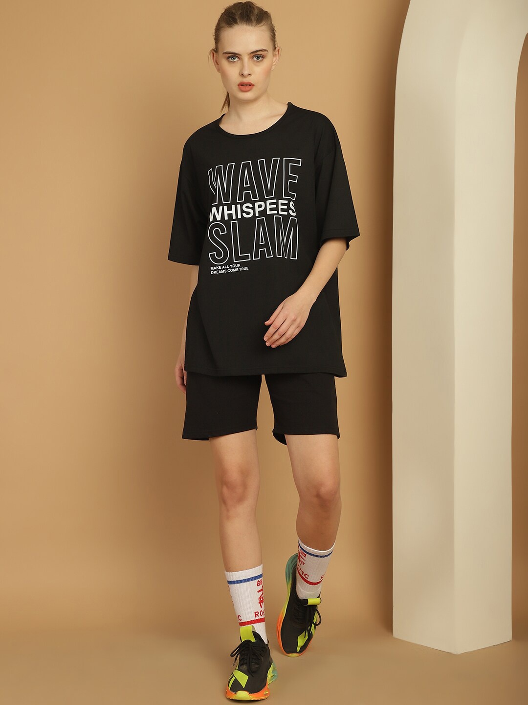 

MACK JONNEY Typography Printed Oversized Tracksuit, Black