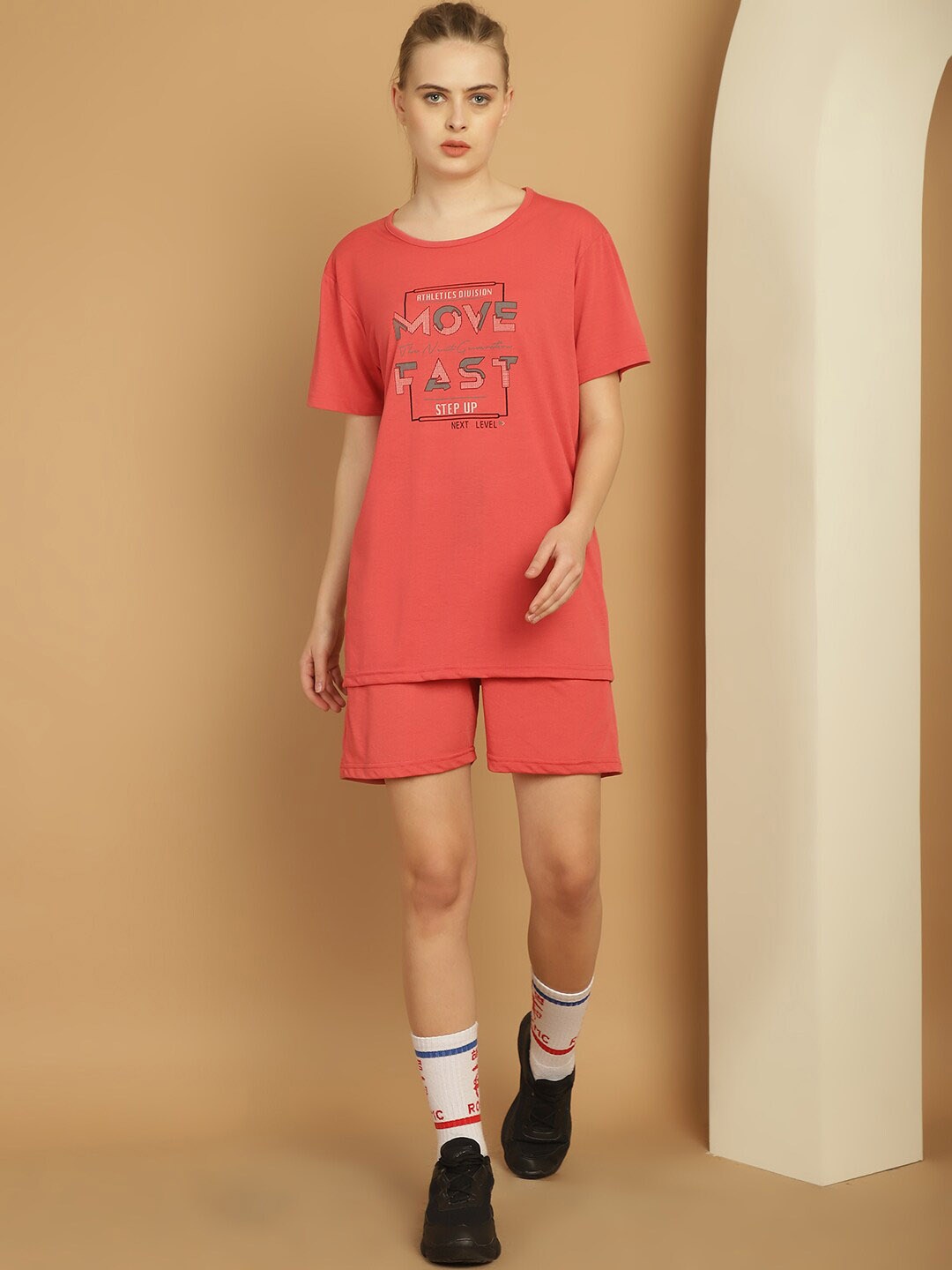 

MACK JONNEY Typography Printed Sports Co-Ords Set, Pink