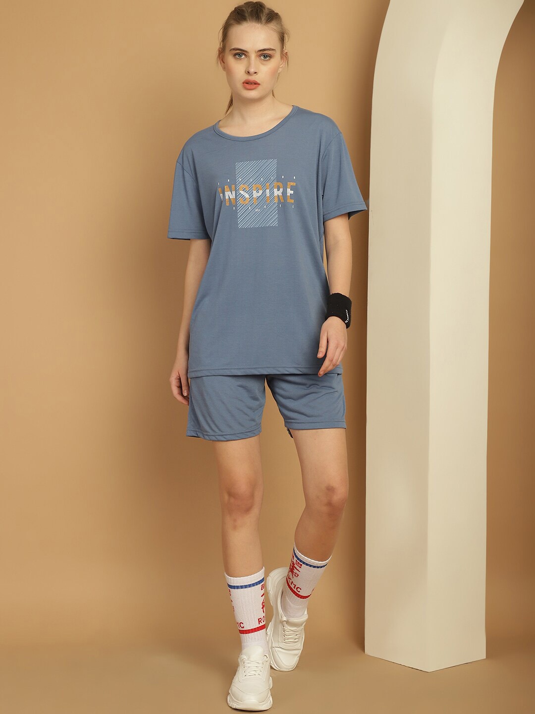 

MACK JONNEY Printed Sports T-shirt and Shorts, Grey