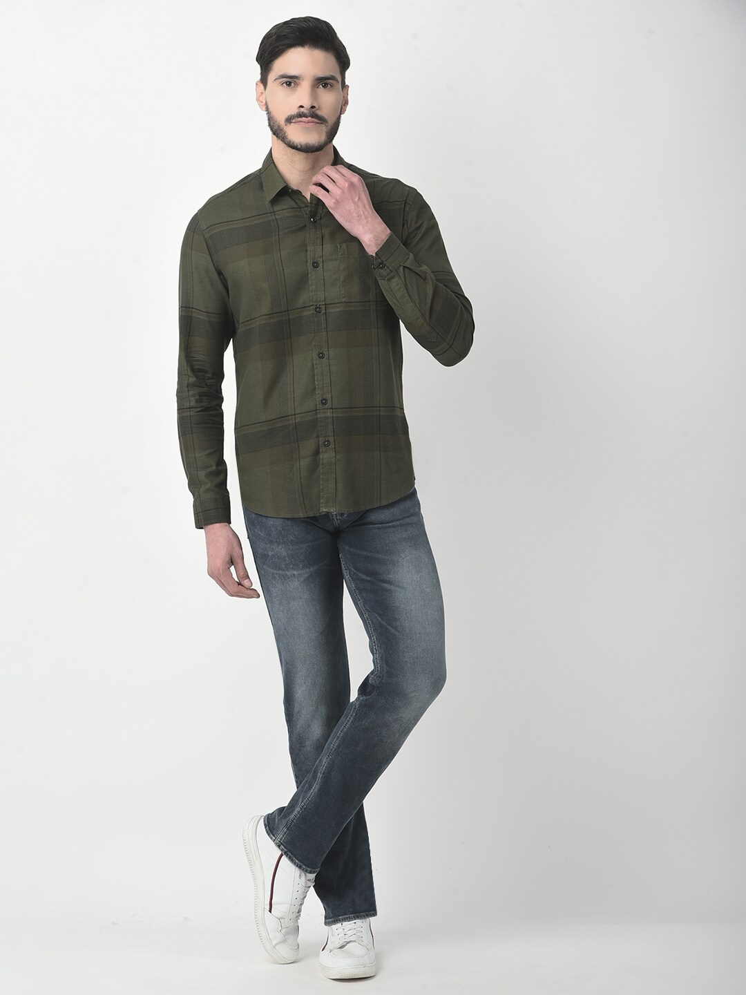 

Numero Uno Men Checks Slim Fit Shirt, Green