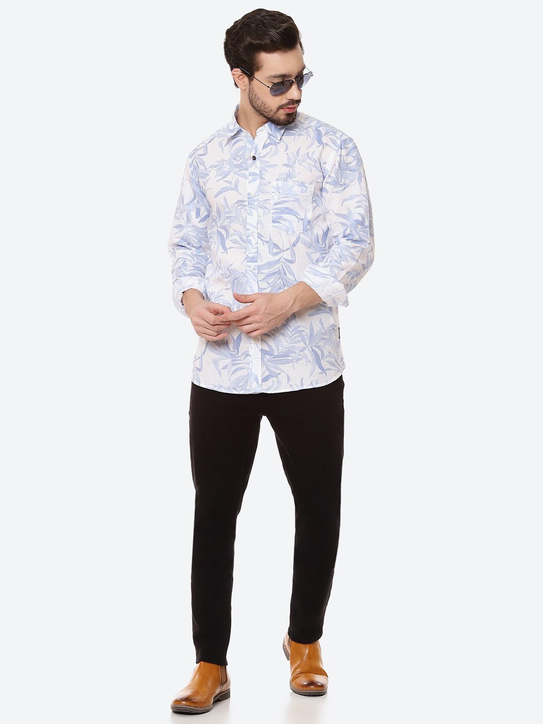 

Numero Uno Men Printed Slim Fit Shirt, White