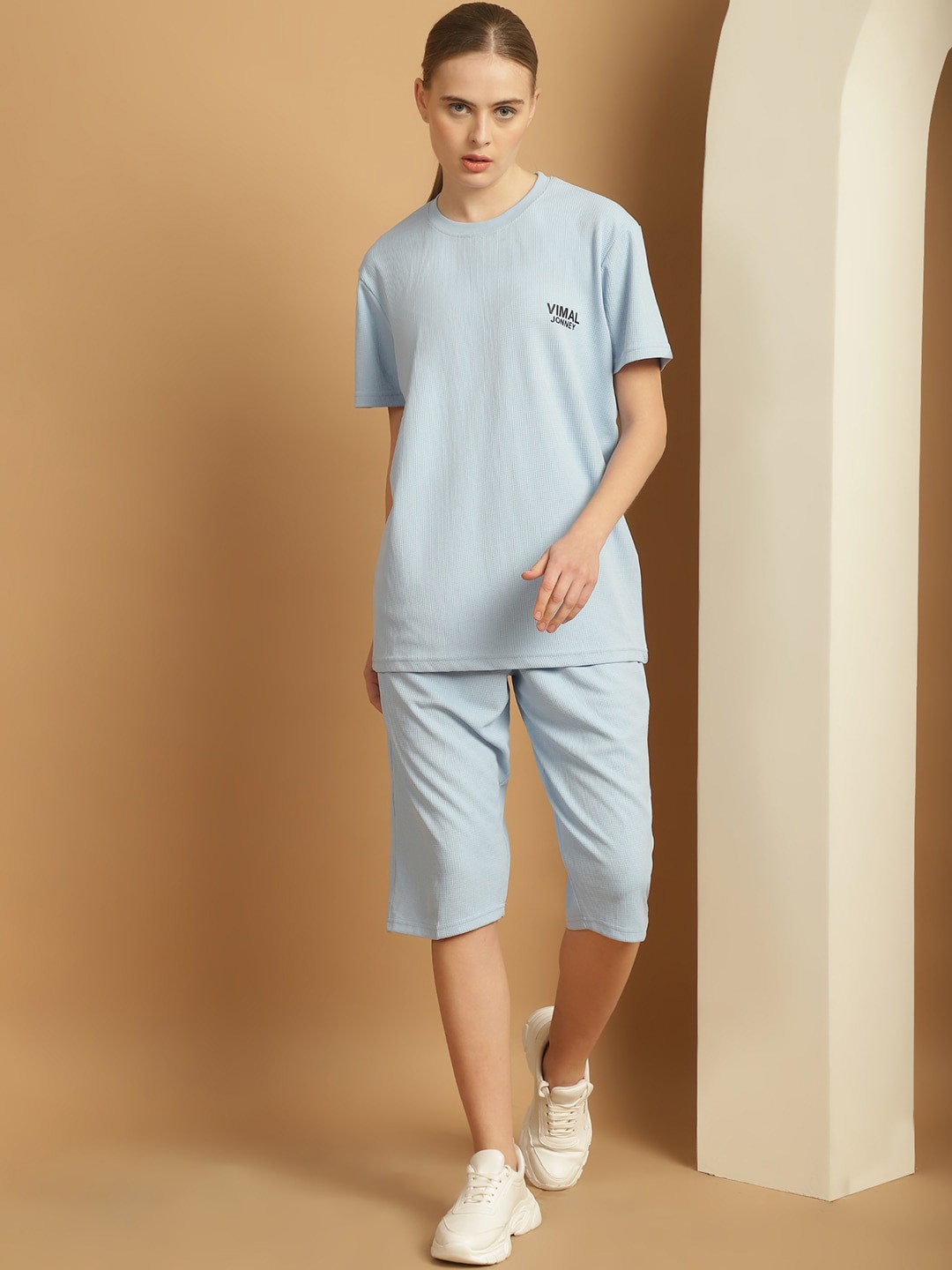 

MACK JONNEY Round Neck Sports T-shirt With Shorts, Blue
