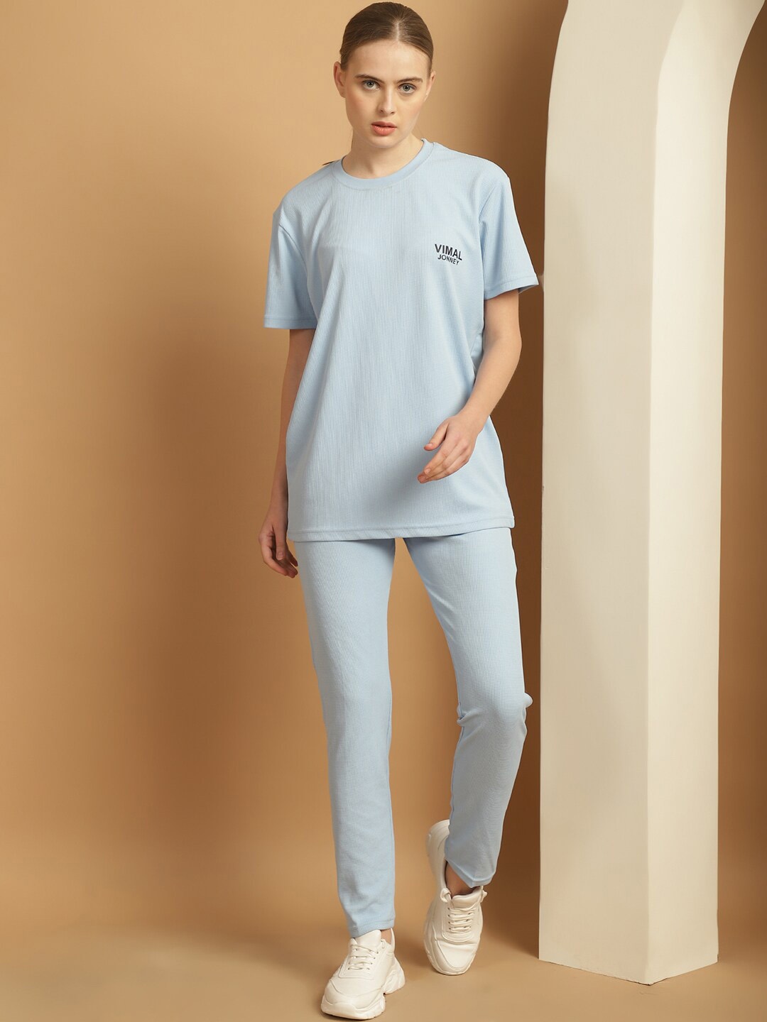 

VIMAL JONNEY Round Neck Sports T-shirt with Pyjamas, Blue