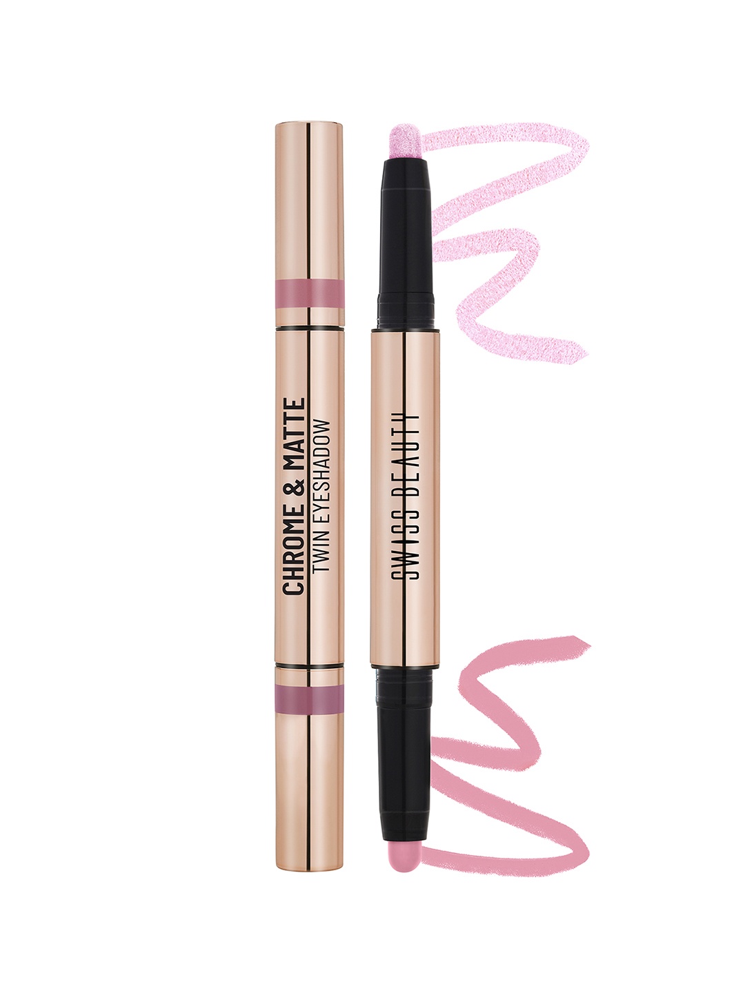 

SWISS BEAUTY Chrome & Matte Long Lasting Twin Eyeshadow Stick - Autumm Break 04, Pink