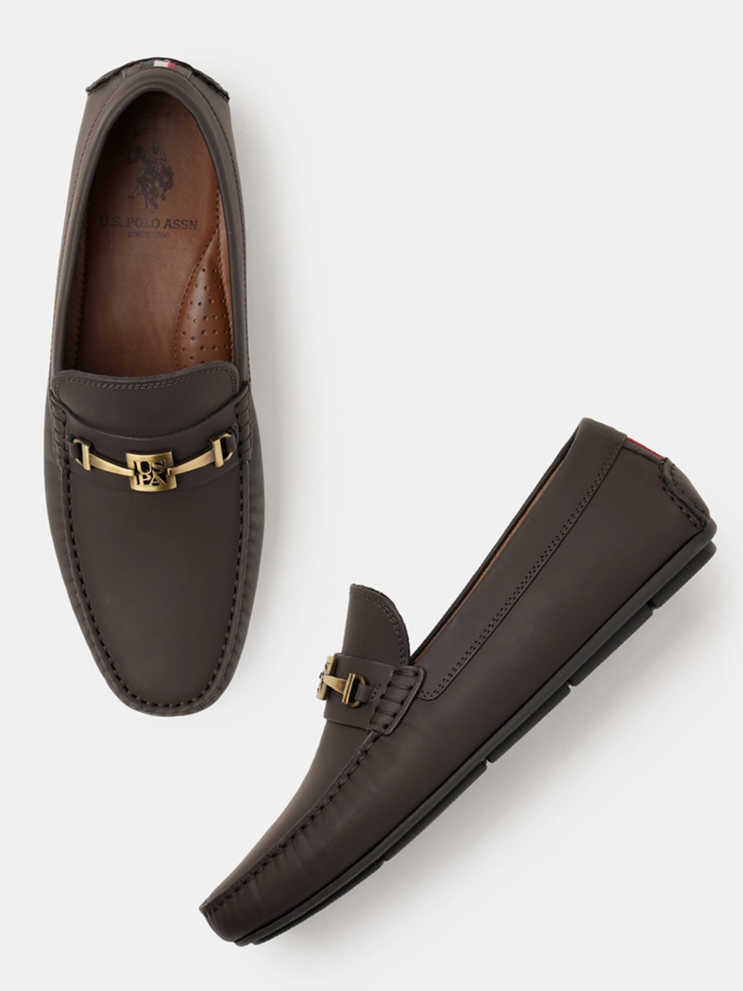 

U.S. Polo Assn. Men Textured Horsebit Loafers, Brown