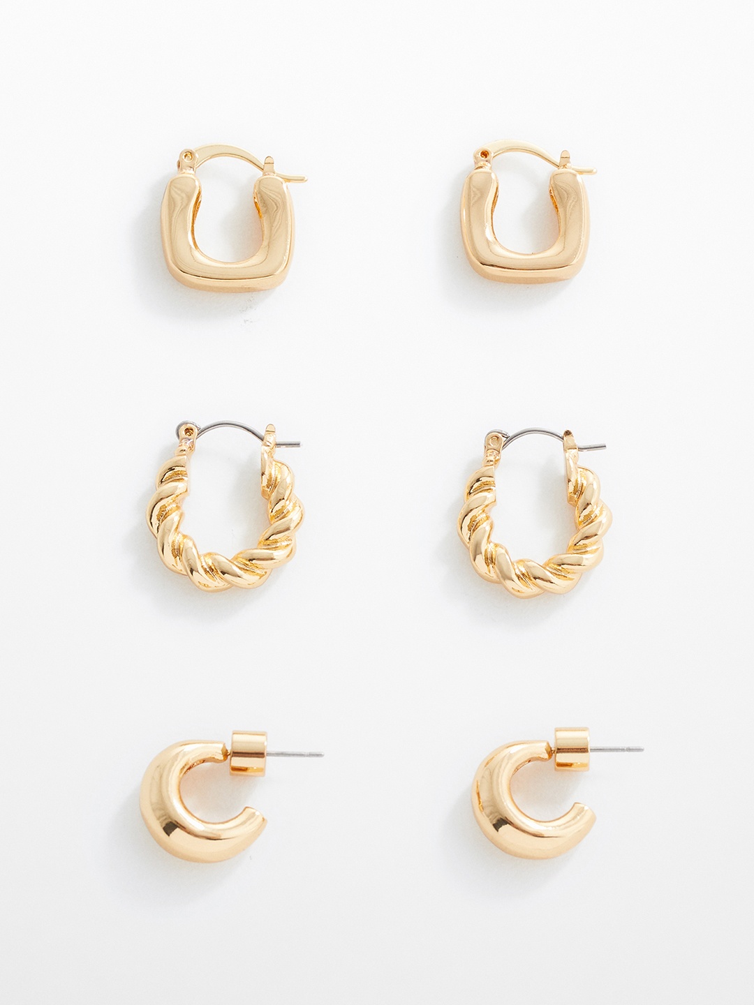 

MANGO Set of 3 Circular Hoop Earrings, Gold