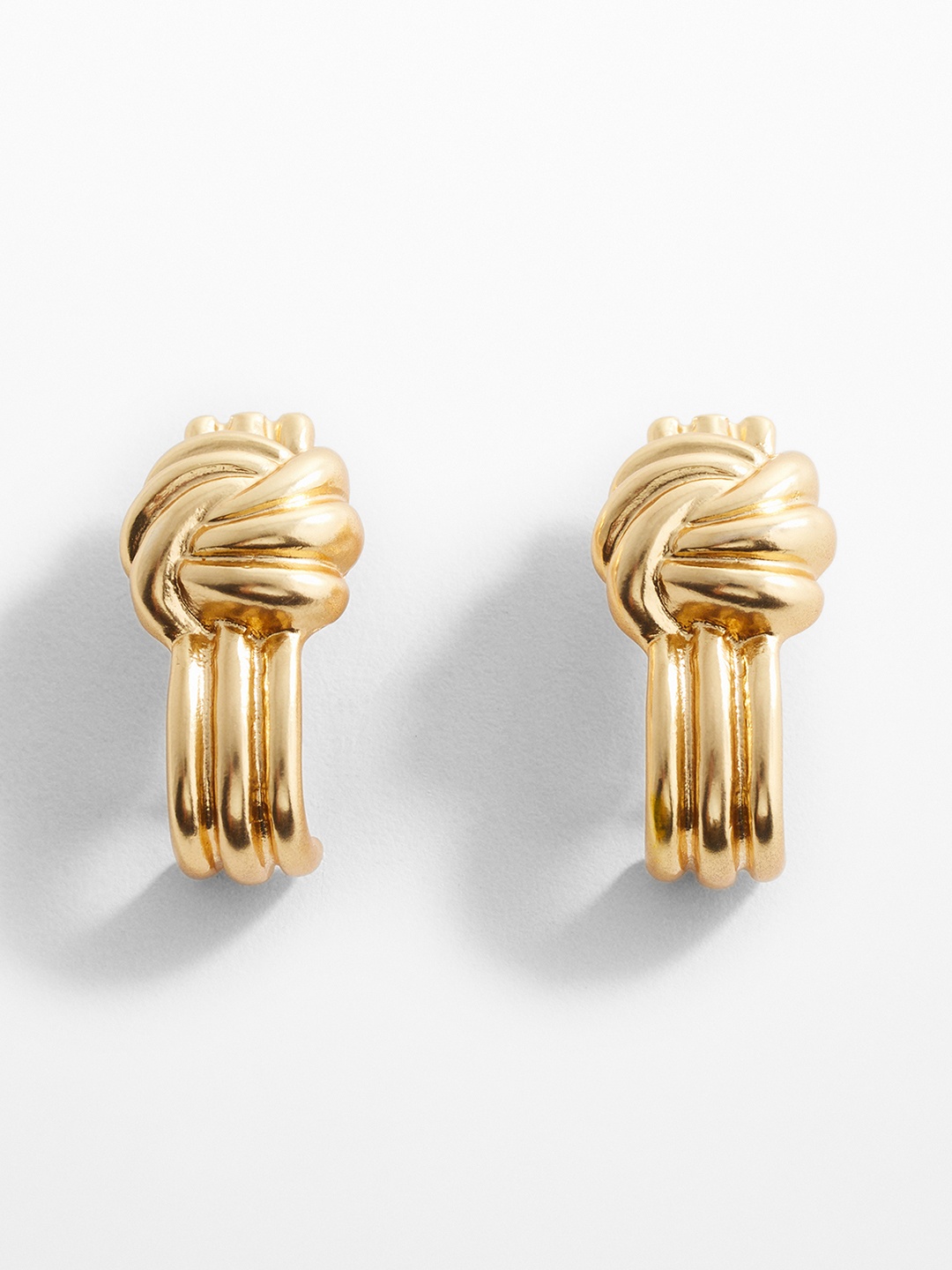 

MANGO Contemporary Intertwined Oversized Stud Earrings, Gold