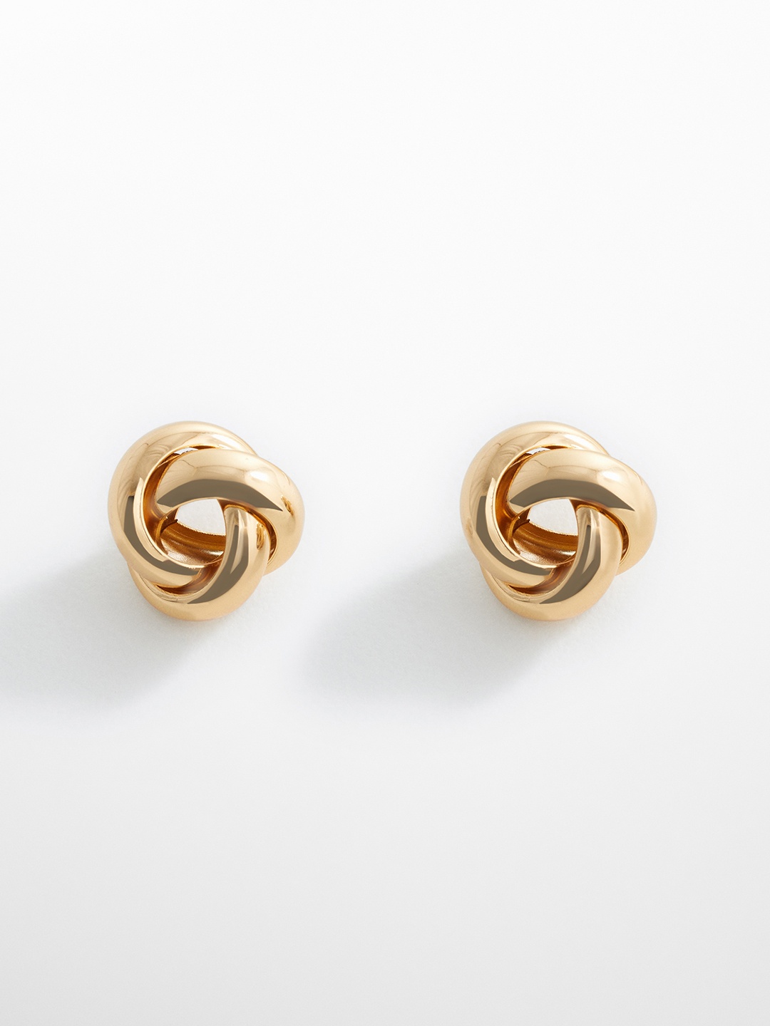 

MANGO Contemporary Intertwined Studs Earrings, Gold