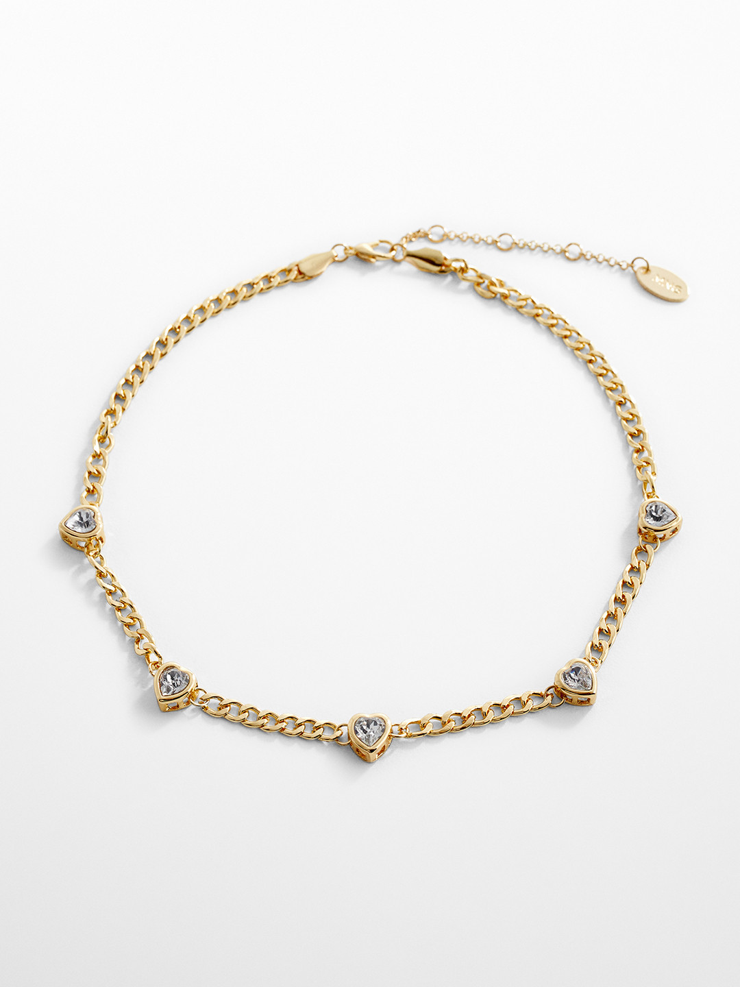 

MANGO Stone Studded Link Necklace, Gold