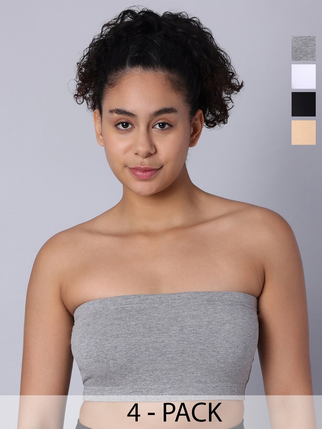 

Sillysally Pack of 4 Full Coverage Non Padded Non Wired Bra All Day, Grey