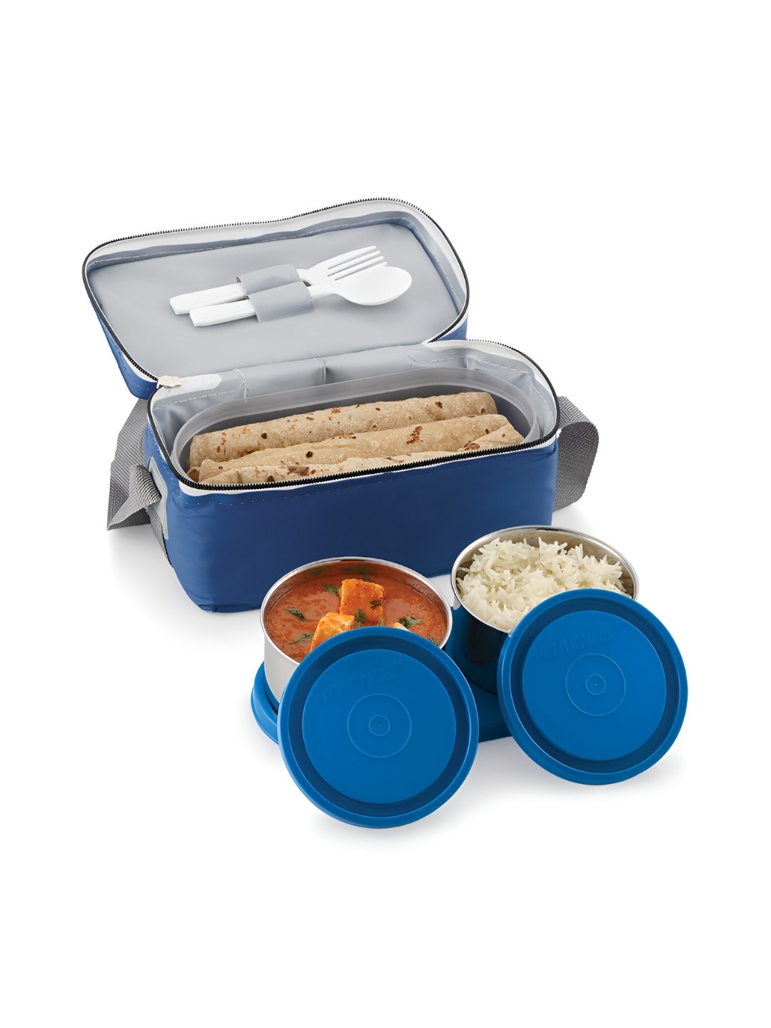 

MAGNUS Blue 3 Pieces Stainless Steel Lunch Box