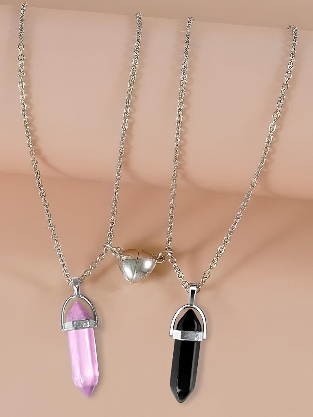 

KARISHMA KREATIONS Set Of 2 Silver-Plated Contemporary Pendants with Chains