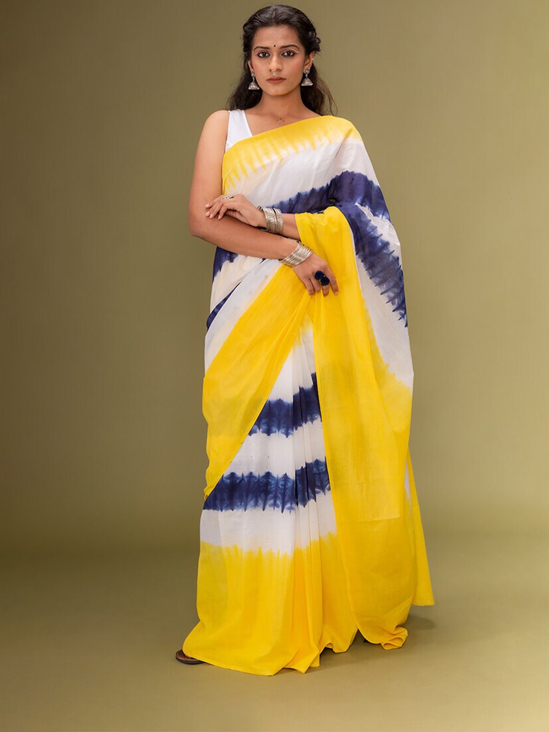 

Moora Ombre Pure Cotton Saree, White