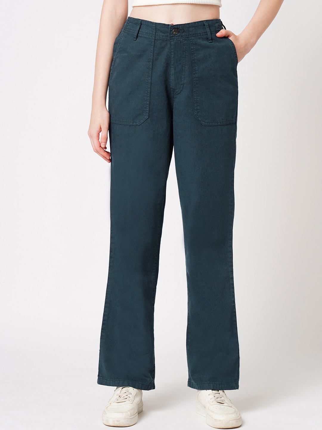 

Kraus Jeans Women Relaxed Fit High-Rise Clean Look Jeans, Teal