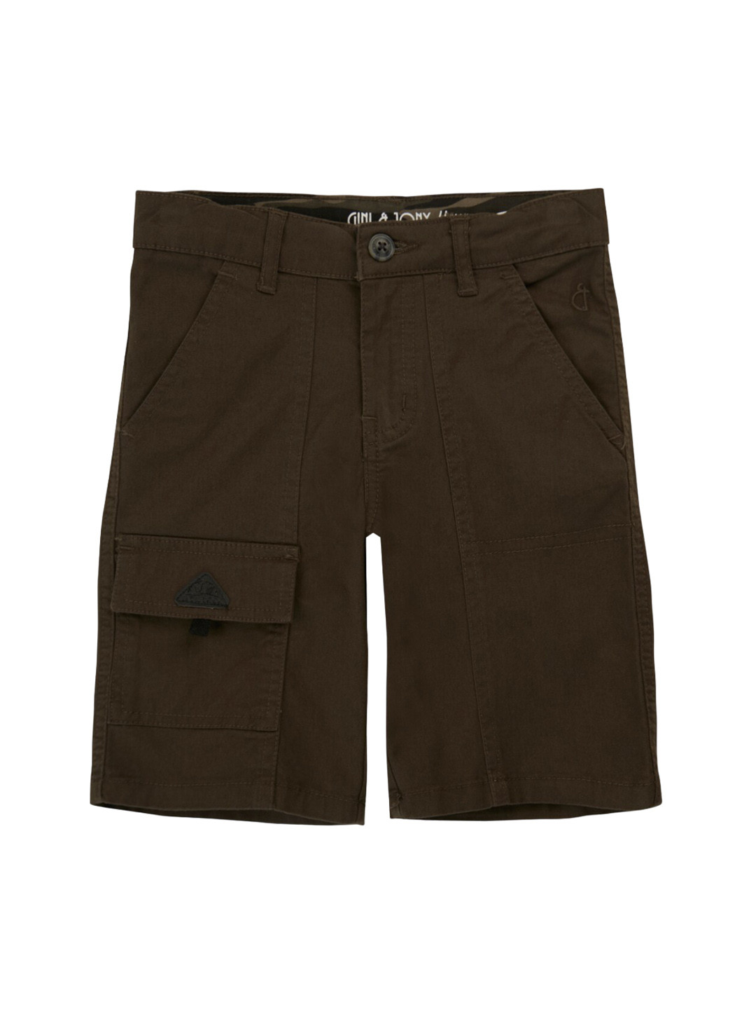 

Gini and Jony Boys Mid Rise Cotton Shorts, Brown