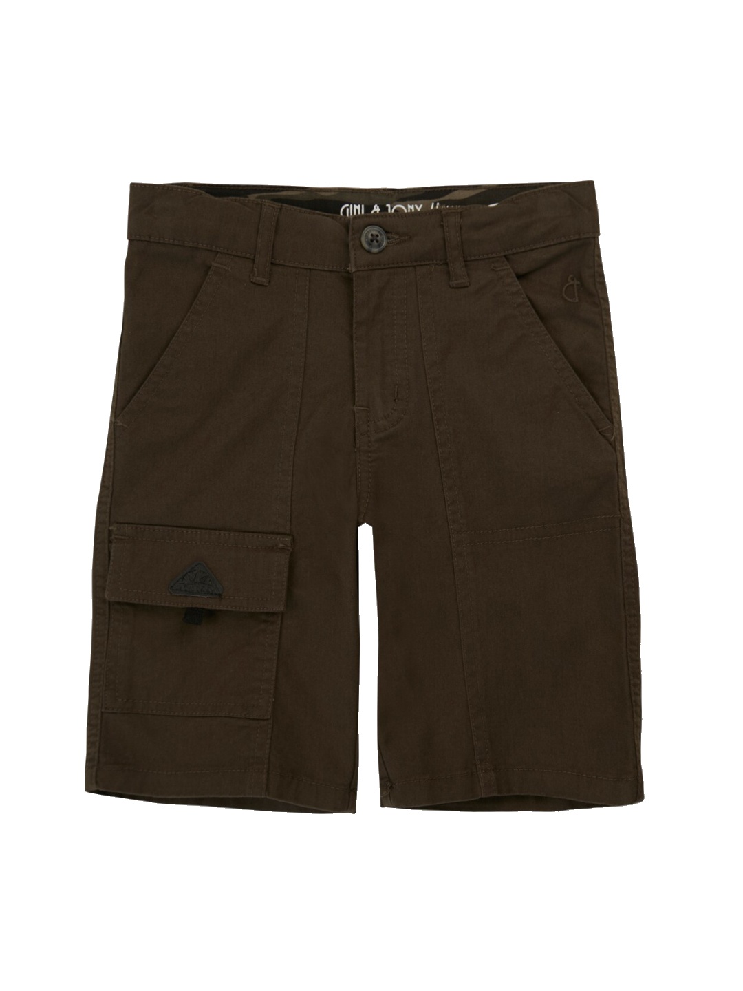 

Gini and Jony Boys Mid Rise Cotton Shorts, Brown