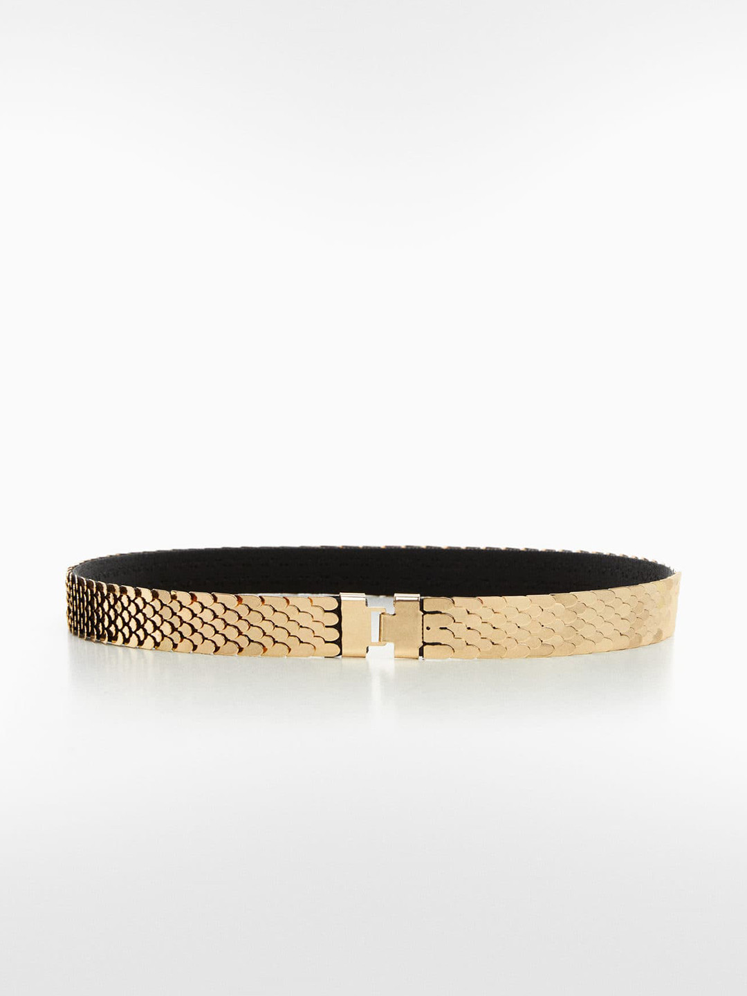 

MANGO Women Embellished Stretchable Belt, Gold