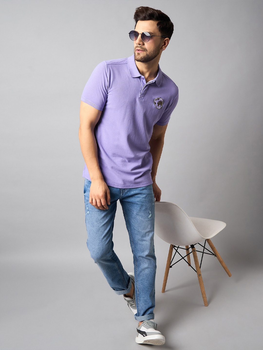 

Club York Polo Collar Short Sleeves Casual T-shirt, Lavender