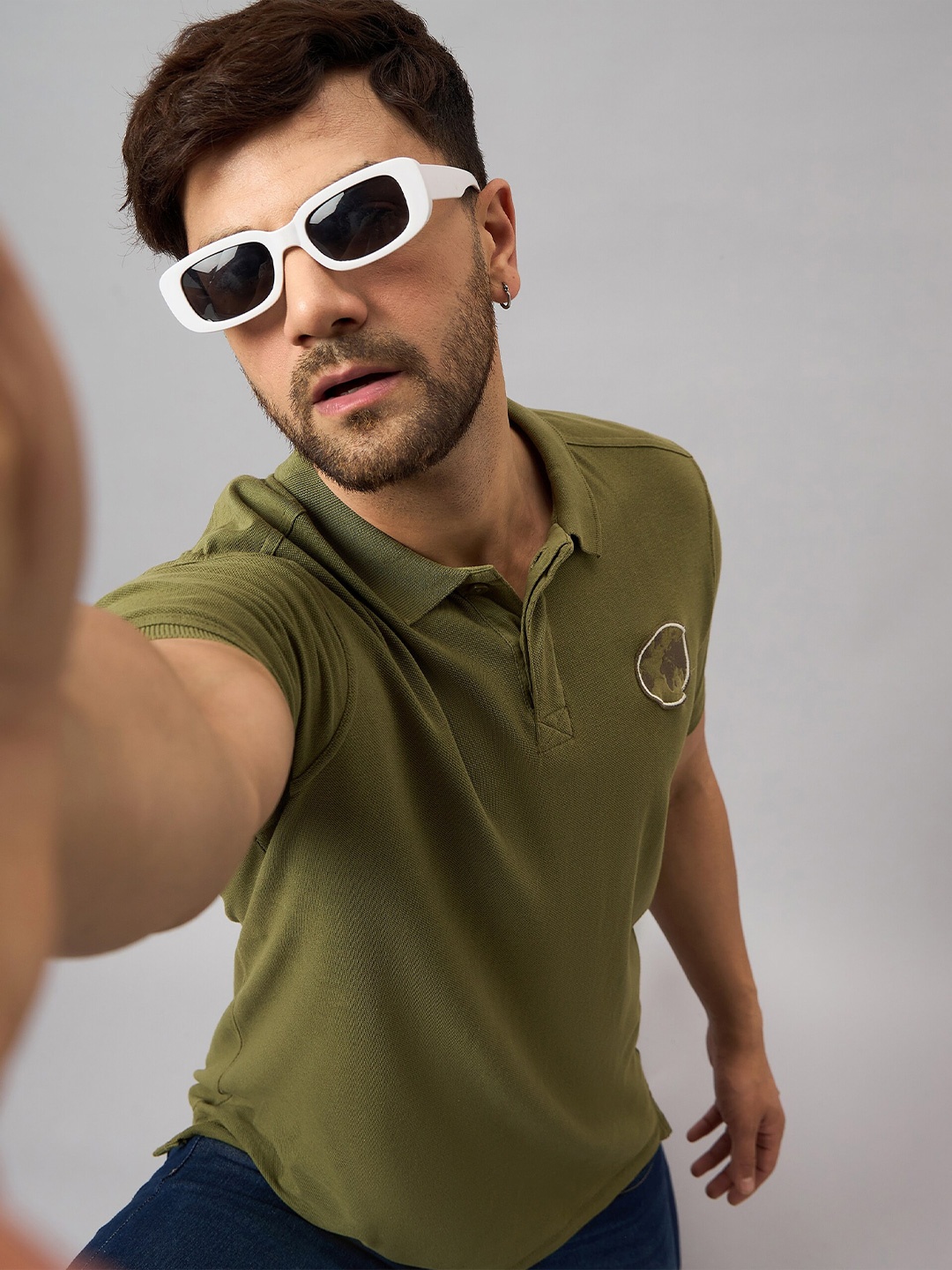 

Club York Regular Fit Polo Collar Short Sleeves Cotton T-shirt, Olive