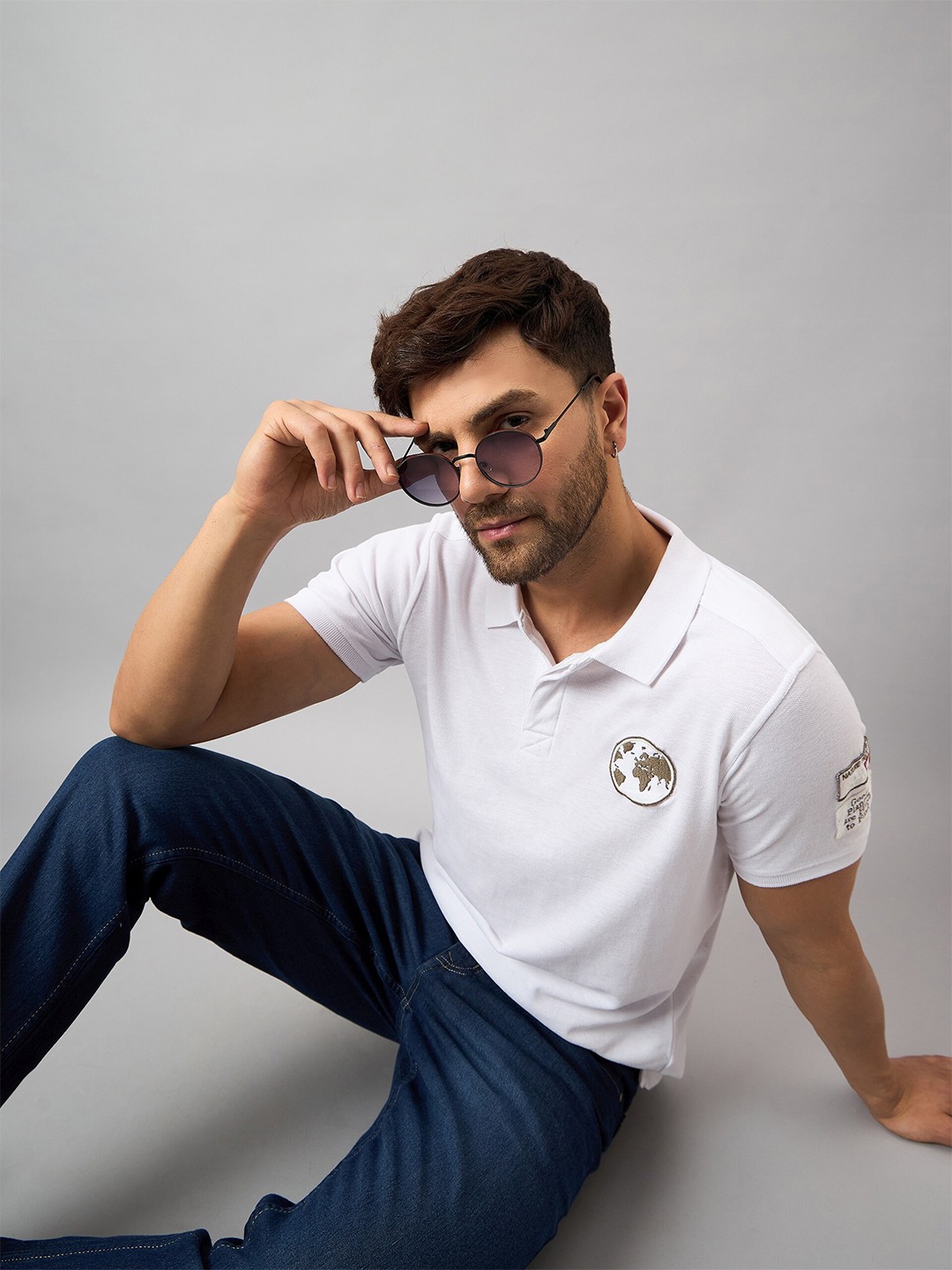 

Club York Regular Fit Polo Collar Short Sleeves Cotton T-shirt, White