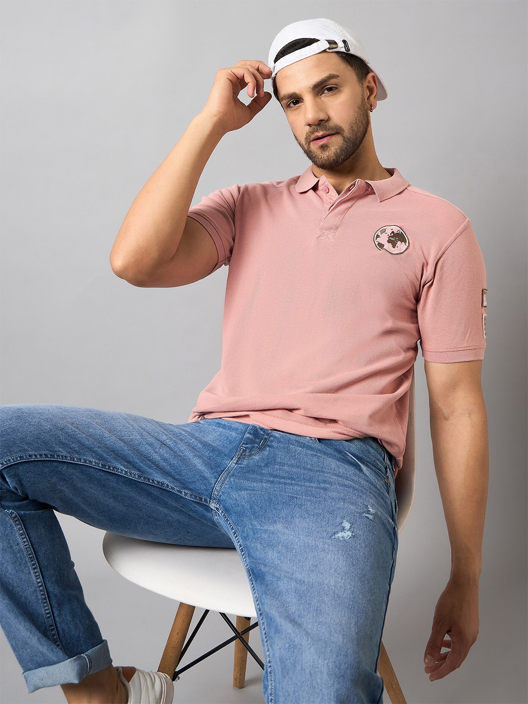 

Club York Polo Collar Short Sleeves Casual T-shirt, Pink