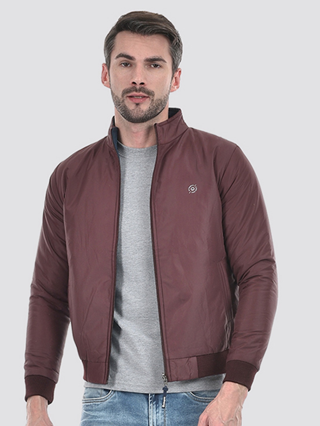

Integriti Men Geometric without Reversible Crop Bomber Jacket, Multi