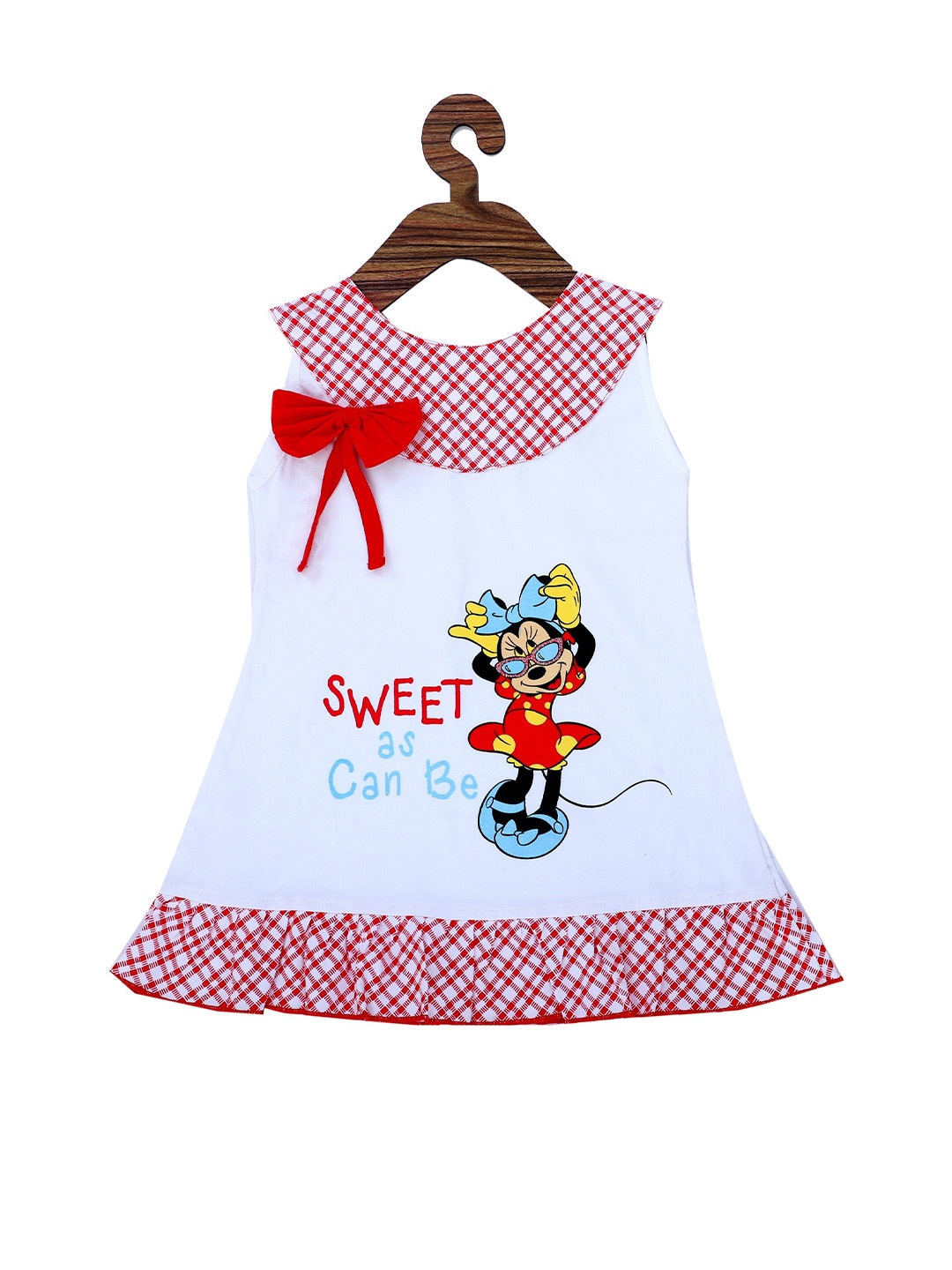 

BAESD Girls Mickey Mouse Print Sleeveless Pure Cotton A-Line Dress, Red