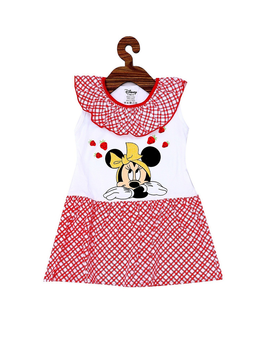 

BAESD Girls Mickey Mouse Print Sleeveless Pure Cotton A-Line Dress, Red