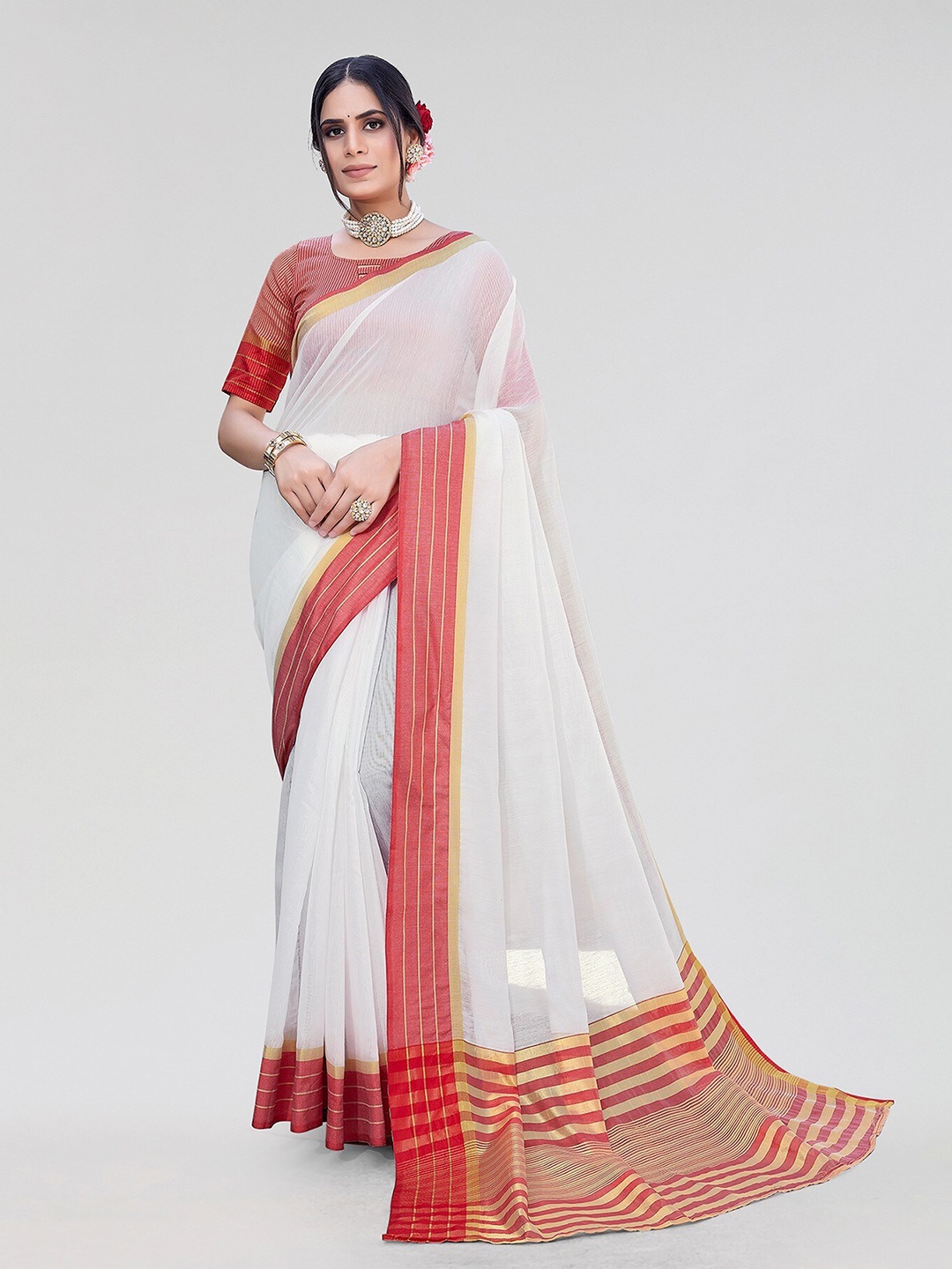 

Yashika Zari Kanjeevaram Saree, Red