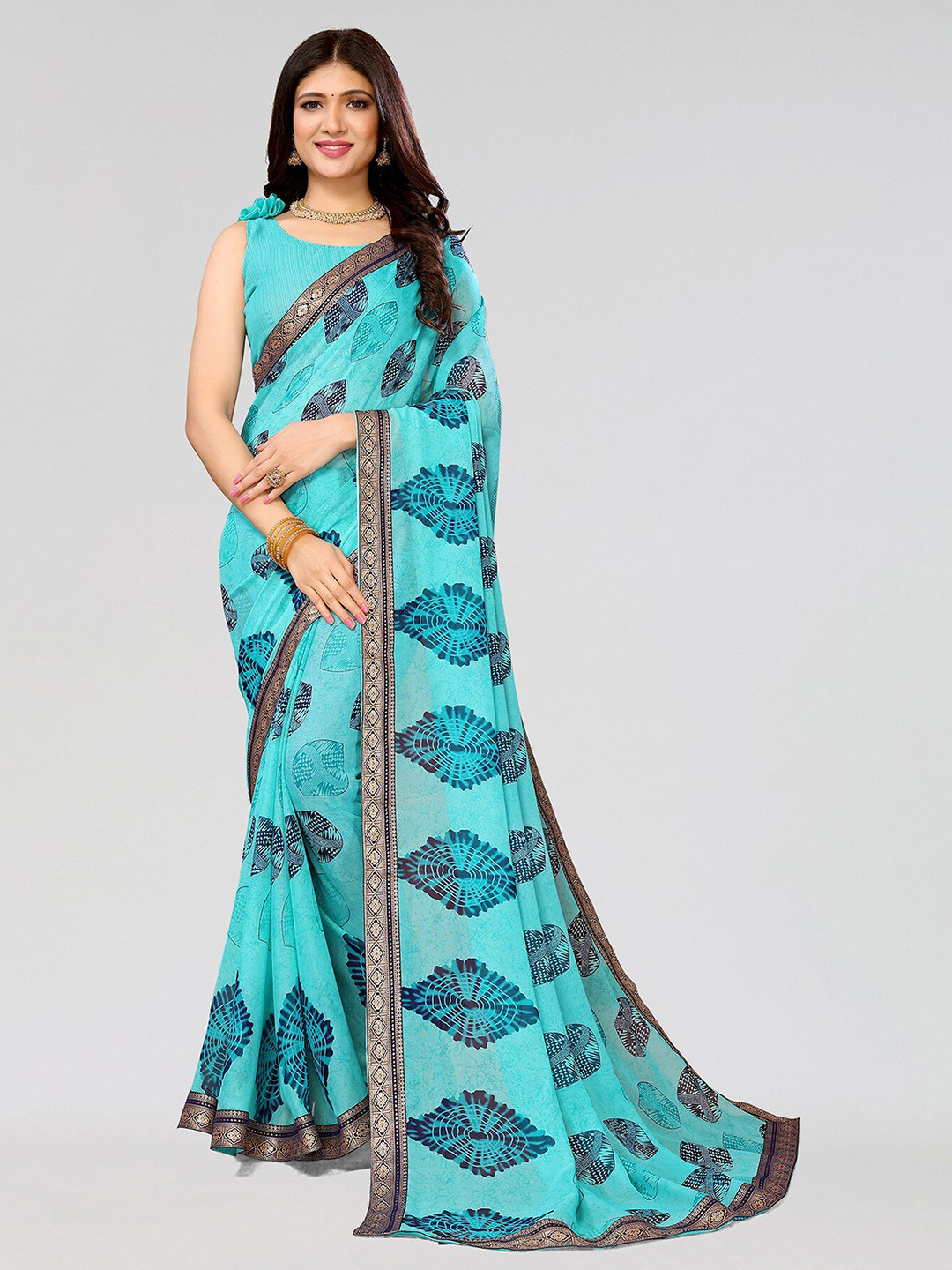 

Yashika Ethnic Motifs Printed Saree, Blue