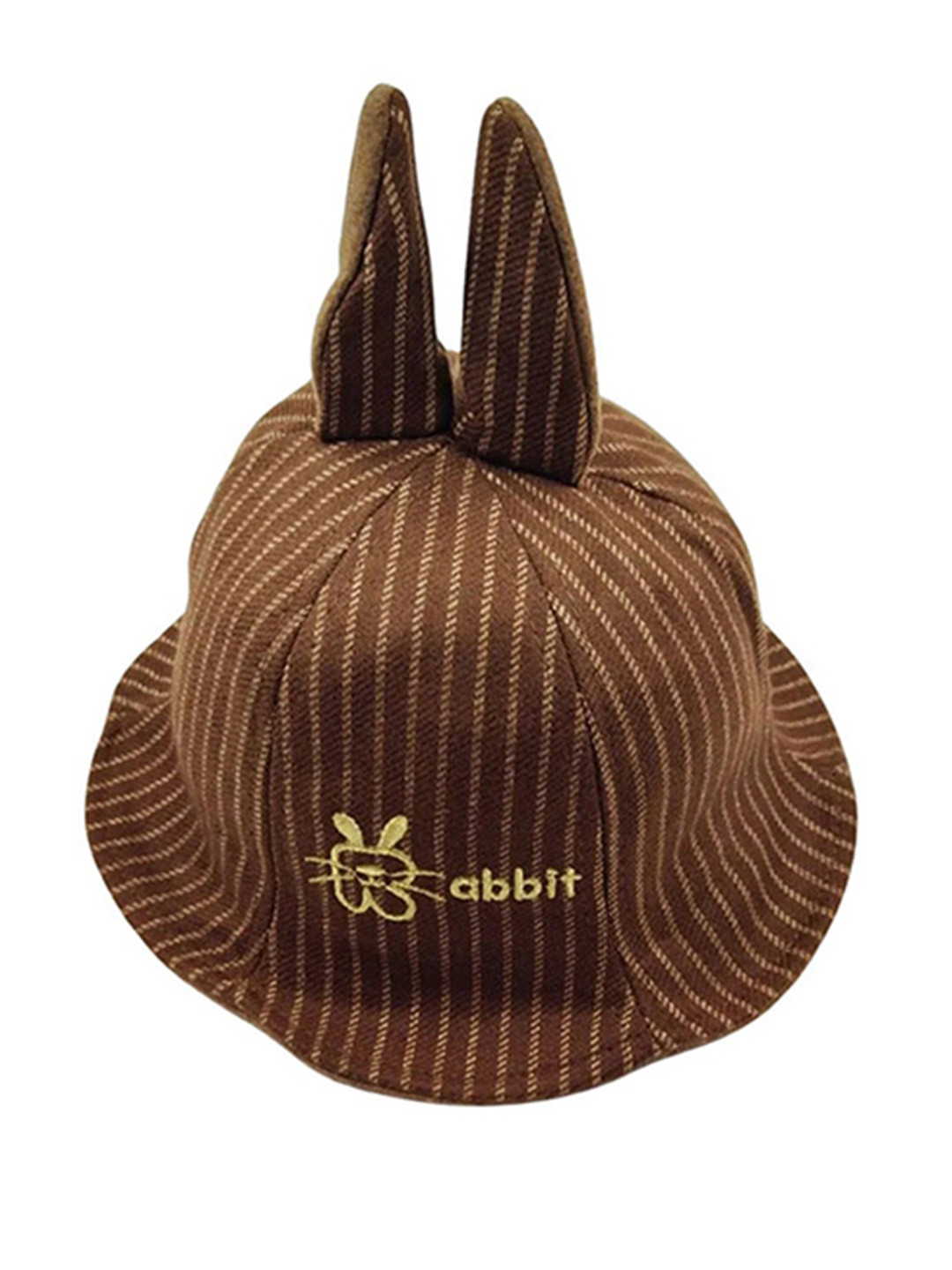 

Zacharias Kids Striped Cotton Rabbit Hat, Brown