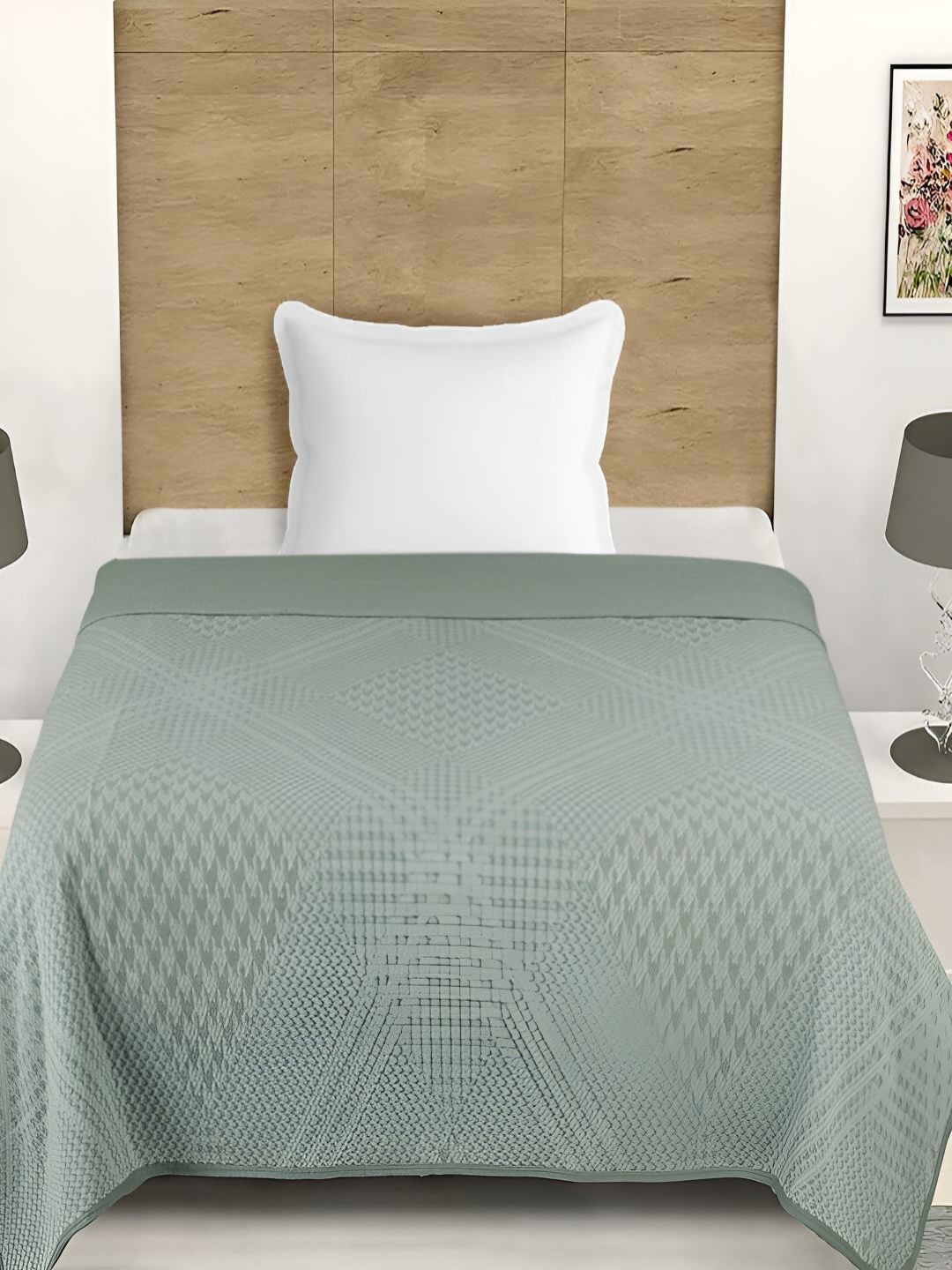 

GAPU & BALY Green AC Room Cotton 300 GSM Single Bed Dohar