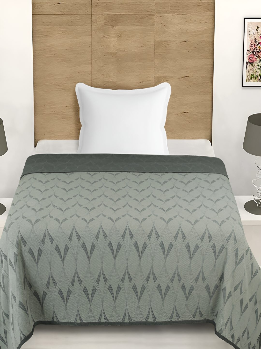

GAPU & BALY Grey AC Room Cotton 300 GSM Single Bed Dohar